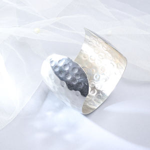 Luxury High Shine <b>Silver</b> Tone Wide <b>Cuff</b> <b>Bracelet</b> – Contemporary Women Fashion Jewelry - Product Image 3