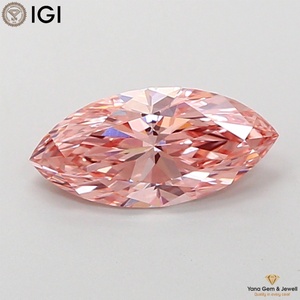 เพชรทรงมาร์ควิส พร้อมใบรับรอง IGI น้ำหนัก 1.01 กะรัต สีชมพูสดใส ระดับความสะอาด VVS2 เพชร CVD ที่เพาะเลี้ยงในห้องปฏิบัติการ สำหรับแหวนดีไซน์พิเศษ - Product Image 1