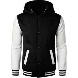 เสื้อแจ็คเก็ตเบสบอลวิทยาลัยแบบยูนิเซ็กซ์ OEM ผลิตตามสั่ง แบบ Bomber Varsity Letterman ลายการ์ตูน สองสี ซิป - Product Image 1