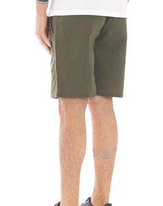 Lightweight Men's Solid Olive Green Casual Bermuda <b>Shorts</b> With Drawstring Closure Mid Waist Breathable Oxford Fabric Woven Style - Product Image 6