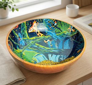 Bol en bois émaillé imprimé sur mesure, écologique, fait main, pour servir le riz et les aliments, vaisselle durable, vente en gros pour B2B - Product Image 6