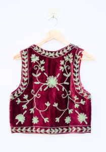 Chaleco Vintage de Terciopelo Tejido y Bordado, Ecológico, 100% Algodón, Estilo Boho Floral, Sin Mangas, para Primavera, Verano e Invierno - Product Image 4