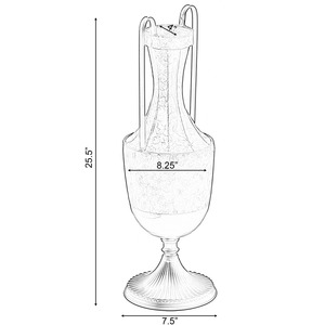 Vase de sol rustique style ancien avec poignée, finition martelée, urne décorative en métal, hauteur 12,5 pouces - Product Image 4