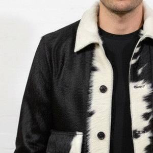 Mens Leather <b>Biker</b> <b>Jacket</b> Made from Genuine Cowhide Full Sleeve Rugged Style Windproof Tough and Comfortable for Cold Weather - Product Image 5