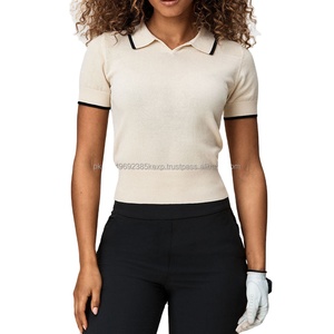 Nouveauté Polo de golf à col en V pour femmes, vêtement de sport en maille légère et fine, avec logo personnalisé, maillot respirant et décontracté, vente en gros d'usine - Product Image 5