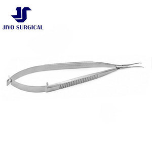 Pince à cornée à action croisée style Maumenee 4 3/4 pouces, délicate, 0,1 mm, 1x2 dents, pointes à 45 degrés, conception à poignée plate, ISO13485 CE - Product Image 2