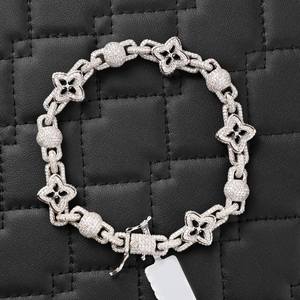 925 Sterling Silver Moissanite <b>Chain</b> Link Bracelet <b>Iced</b> <b>Out</b> Round Brilliant Cut Unisex Hip Hop Jewelry Gift - Product Image 4
