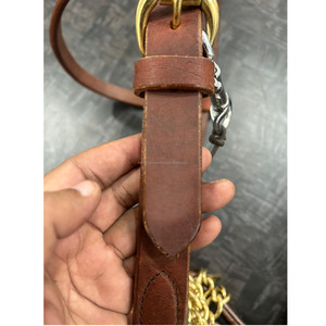 Cabestro de cuero de primera calidad para entrenamiento de caballos árabes con correa, hecho de cuero vacuno de grano completo y herrajes de latón macizo. - Product Image 5