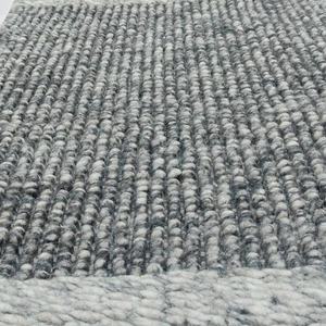 Alfombra de lana tejida a mano con tejido plano |   Alfombra Moderna Abstracta Gris con Textura |   Alfombra Antideslizante Ecológica Hecha a Mano para Mascotas - Product Image 6