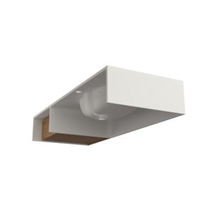 Maydon Lavabo de salle de bain moderne de 1200mm à surface solide blanc mat avec design élégant - Product Image 5