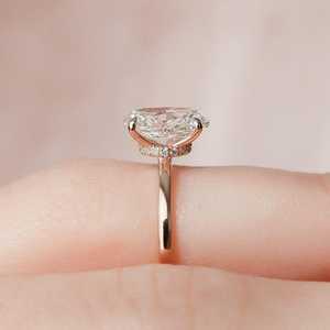 Fine Jewelry Luxury 9k Yellow Gold IGI Certificate Lab Grown Diamond 3ct Oval Cut Engagement <b>Solitaire</b> Wedding <b>Ring</b> - Product Image 6