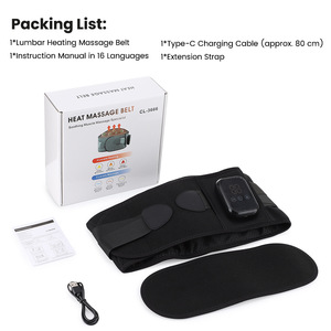 Factory Custom 3-Level Heat <b>Vibration</b> Electric Heating Belt Heated Waist Massage Belt <b>Vibrating</b> Back Massager Smart Wireless - Product Image 1