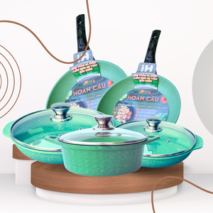 Ensemble de 5 casseroles en aluminium moulé sous pression avec revêtement céramique antiadhésif, couvercles en verre trempé, compatible gaz et induction, fabrication OEM - Product Image 2