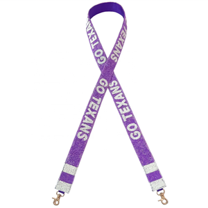 Correa de Bolso Estilo Deportivo Hecha a Mano con Cuentas de Vidrio de Algodón Morado, Accesorio Elegante para el Día del Partido con Personalización - Product Image 3