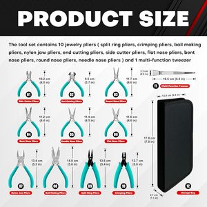 11 Piece Jewelry Pliers Set Stainless Steel Jewelry Making Tools <b>Kit</b> with Micro Pliers Tweezers and Storage Pouch for <b>DIY</b> Craft - Product Image 3