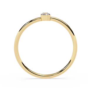 Anillo minimalista de oro de 18k Toi et Moi con engaste de bisel, diamante natural certificado por IGI, anillo de boda, anillo de compromiso. - Product Image 3