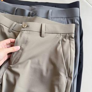 Summer <b>Men's</b> Suit <b>Pants</b> High Quality 4 Way <b>Stretch</b> Straight Leg Business Ice Silk <b>Pants</b> Trousers for <b>Men</b> - Product Image 5