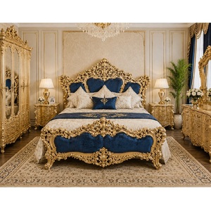 Cama King Size Majestic de Madera Dorada con Cabecera Acolchada, Compre una Cama King Size Premium con Mesitas de Noche, Juego de Dormitorio Personalizado - Product Image 6