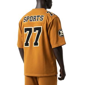 Camiseta de fútbol para hombre, tela de poliéster de 220 g/m², suave y transpirable, con logotipo personalizado bordado, 100 % algodón, corte holgado, estampada. - Product Image 5