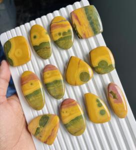 Cabujones de Jaspe Oceánico 100% Natural de Grado AAA, Piedras Preciosas Sueltas, Pulidas y Lisas, en Formas y Tamaños Variados para la Creación de Joyería - Product Image 3