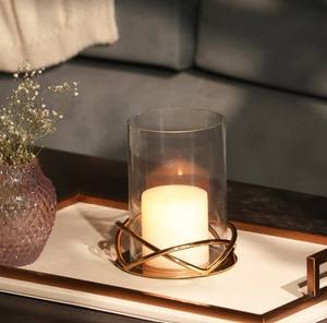 Portavelas de Alambre Metálico Dorado con Campana de Vidrio, Hecho a Mano, Ecológico, Decorativo, para Navidad, Pascua y Decoración del Hogar - Product Image 4