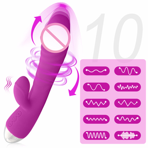MEIPER 360 Degree Rotation Super Big Dildo <strong>Rabbit</strong> Ear <strong>G</strong> <strong>Spot</strong> 10 Vibrating <strong>Rotating</strong> Pink <strong>Rabbit</strong> <strong>Vibrator</strong> for Women - Product Image 2