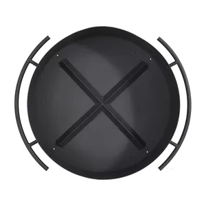 Brasero d'extérieur rond en métal pour feu de bois, foyer portable pour jardin et patio avec poignées - Product Image 3