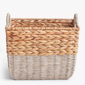 Natural Style High Quality <b>Water</b> <b>Hyacinth</b> and Paper Rope Storage <b>Basket</b>, Folding Feature and Neatening/Storage <b>Hyacinth</b> <b>Basket</b> - Product Image 2