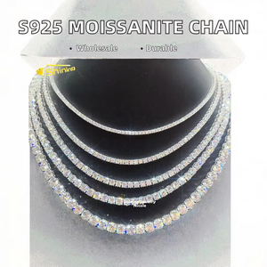 Rose Gold <b>Moissanite</b> Tennis Necklace GRA Certified Luxury Sparkling Chain Unisex <b>Jewelry</b> - Product Image 4