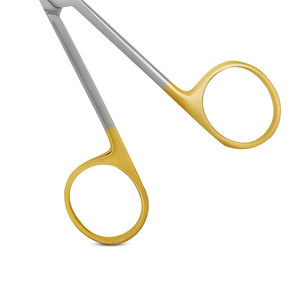 Ciseaux de laboratoire en carbure de tungstène à prix abordable, courbés 4.5 - Poignée anneau doré, plus résistants que l'acier inoxydable - Product Image 4