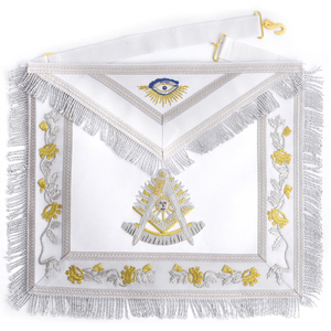 Tablier de maître de loge bleu - Broderie en fils métalliques avec franges en rayonne, travail de qualité supérieure et style de loge haut de gamme. - Product Image 6
