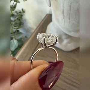 Bague en diamant de laboratoire taille coussin 3 carats pour femme, bijoux en or de luxe pour mariage, fiançailles, anniversaire, or 9K, 14K, 18K - Product Image 3