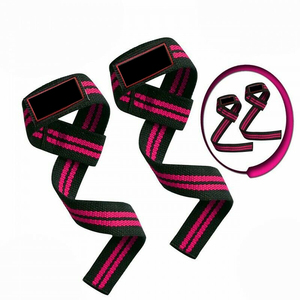 Adjustable Nylon Weightlifting <b>Straps</b> With <b>Velcro</b> Closure For Gym Training Unisex Black Red Blue Yellow Pink Colors - Product Image 3