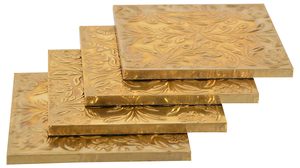 แผ่นรองแก้วทองเหลืองทรงสี่เหลี่ยมสำหรับเครื่องดื่มร้อนและเย็น/แผ่นรองแก้วตกแต่งโต๊ะสำหรับค็อกเทล - Product Image 3