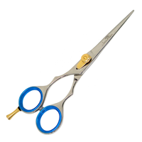 Ciseaux de coiffure professionnels personnalisés pour droitiers, lame droite en acier inoxydable 4Cr13, manche en céramique, bord tranchant