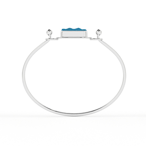925 Sterling Silver Twister <b>Bracelet</b> Neon Apatite Gemstone Rough Shape Natural Bezel Setting Trendy Bangle Luxury BLAZELS Women - Product Image 4