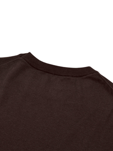 T-shirt à col rond pour homme, manches courtes, coupe ample, couleur unie, tricoté, 100% coton, respirant, décontracté, 200g - Product Image 5