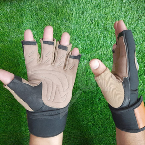 Custom Design Half Finger Gym Gloves With Adjustable Wrist Strap For <b>Weight</b> Lifting Men Neoprene Material Fitness Training - Product Image 5