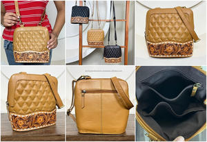 Bolsos Cruzados con Cremallera y Diseño Floral en Relieve, Bolsos de Hombro de Cuero Acolchado de Gran Capacidad, Bolsos de Moda de Lujo para Mujer - Product Image 3