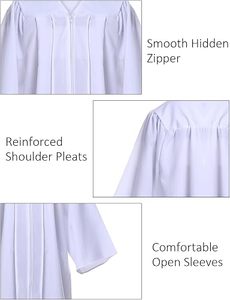 Uniforme Académico Blanco para Hombre, Tejido de Algodón, para Ceremonia Escolar, Talla Adulto - Product Image 3