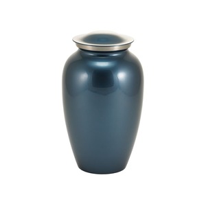 Urna Funeraria Grande de Metal Azul Medianoche Clásico para Cenizas Humanas, Urna Conmemorativa para Adultos, Proveedor de Fábrica OEM ODM - Product Image 1