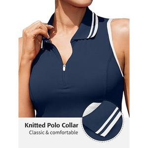 Vêtements de sport pour femmes de haute qualité, bleu, vêtements de golf, vêtements de sport slim sans manches en spandex/nylon, confortables, décontractés, été, séchage rapide - Product Image 3