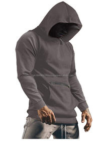 Venta al por mayor Fitness Tudung deportes ligero pulóver ropa de entrenamiento personalizado bordado sin cuerda en blanco Atlético hombres Sudadera con capucha - Product Image 4