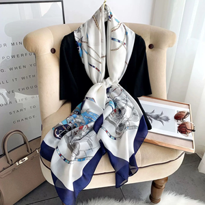 180X80CM Print Large Shawl Wraps Silk Scarf Women Luxury Brand <b>Satin</b> <b>Headband</b> Hijab Bandana Turban Foulard Summer Beach Stoles - Product Image 6
