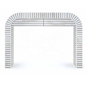 โต๊ะคอนโซลฝังกระดูกลายดอกไม้ดีไซน์ทรงกลมทันสมัยสำหรับห้องนั่งเล่นบ้าน - Product Image 6