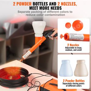 Sistema de Recubrimiento en Polvo con Salida Electrostática de 50KV, Kit con Interruptor de Pie, Pistola de Pulverización, Boquillas y Vasos para Recubrimiento de Metales - Product Image 5