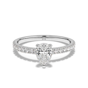 Anillo de cadena moderno con diamantes cultivados en laboratorio, oro macizo de 14K, banda apilable con diamantes redondos, joyería minimalista de compromiso - Product Image 2