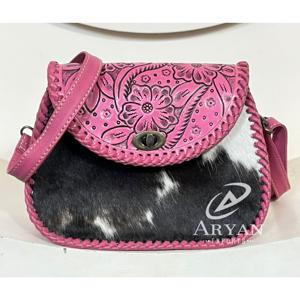 Bolso Bandolera de Cuero Vacuno Hecho a Mano Estilo Occidental con Patrón Floral Grabado, Bolso Boho Vintage para Mujer con Correa Ajustable - Product Image 1