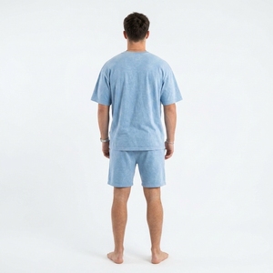 Ensemble 2 pièces décontracté tricoté respirant pour homme, été, nouveau, personnalisable, polyester/coton, haute qualité, couleur unie, vente en gros - Product Image 2