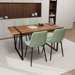 59 \ "tavolo da pranzo moderno sedia in legno naturale medievale in legno tavolo da cucina rettangolare in metallo Base sedia scamosciata-per ristoranti - Product Image 3